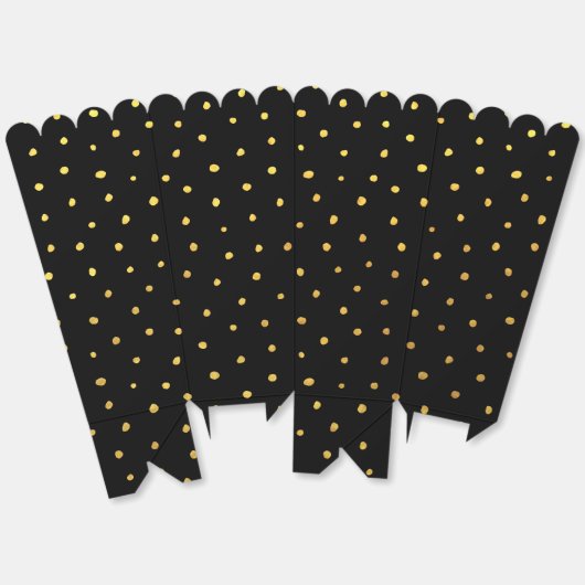 Chic Gold Foil Dots Elegantes Schwarzes Meer Geschenkschachtel (Ungeklappt)