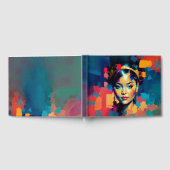 Chic Gold Foil farbenfrohe Frauen Impasto Ölgemäld Gästebuch (Voll)