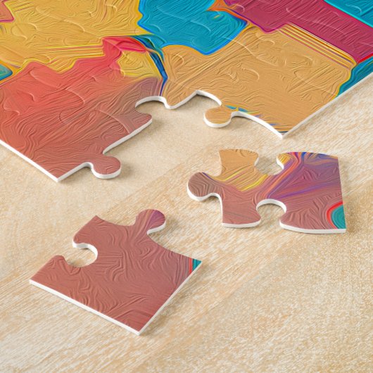 Chic Gold Foil farbenfrohe Frauen Impasto Ölgemäld Puzzle (Seite)