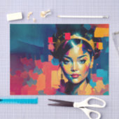 Chic Gold Foil farbenfrohe Frauen Impasto Ölgemäld Seidenpapier (Handwerk)