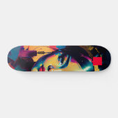 Chic Gold Foil farbenfrohe Impasto Ölgemälde Fraue Skateboard (Horizontal)