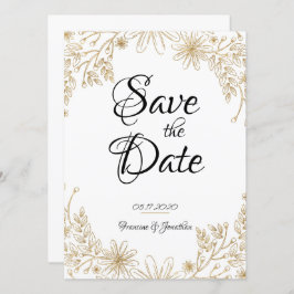 Chic Gold Foil Floral Einladung
