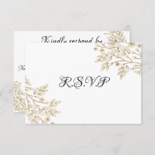 Chic Gold Foil Floral RSVP Card Einladung