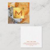 Chic Gold Foil Grau und Amber Custom DIY Square B Quadratische Visitenkarte (Vorne/Hinten)