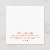 Chic Gold Foil Grau und Amber Custom DIY Square B Quadratische Visitenkarte (Rückseite)