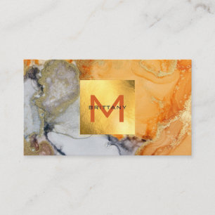 Chic Gold Foil Grau und Amber Custom DIY Square B Visitenkarte