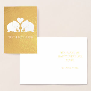 Chic Gold Foil Hörelemente Bestes Hubby Folienkarte