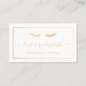 Chic Gold Foil Lashes Beauty Makeup Artist Visitenkarte (Vorderseite)