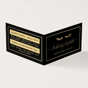 Chic Gold Foil Lashes Visitenkarten