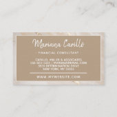 Chic Gold Foil Marmor Monogram Business Card Visitenkarte (Rückseite)