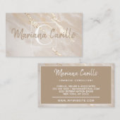 Chic Gold Foil Marmor Monogram Business Card Visitenkarte (Vorne/Hinten)