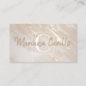 Chic Gold Foil Marmor Monogram Business Card Visitenkarte (Vorderseite)