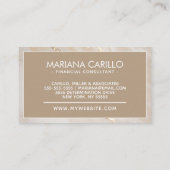 Chic Gold Foil Marmor Monogram Business Card Visitenkarte (Rückseite)