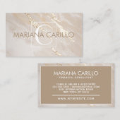 Chic Gold Foil Marmor Monogram Business Card Visitenkarte (Vorne/Hinten)