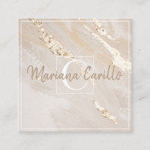 Chic Gold Foil Marmor Monogramm