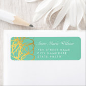 Chic Gold Foil Mint Lines Address Labels (Insitu)