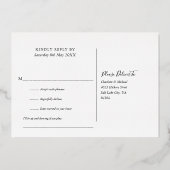 Chic Gold Foil Song Anfrage UAWG Postkarte (Rückseite)