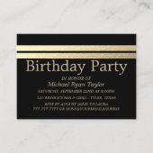 Chic Gold Foil Streifen Geburtstagsparty Ticket (Vorderseite)