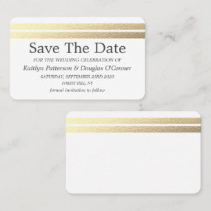 Chic Gold Foil Streifen Save the Date Karte