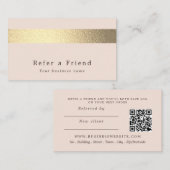 Chic Gold Foil Strip auf Blush Pink Referenzkarte Begleitkarte (Vorne/Hinten)