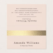 Chic Gold Foil Strip auf Rosa Doppeltreue Visitenkarten (Außenseite Aufgefaltet)