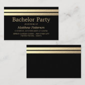 Chic Gold Foil Stripes Bachelor Party Ticket (Vorne/Hinten)