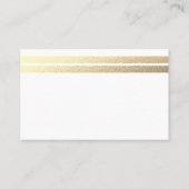 Chic Gold Foil Stripes Bachelor Party Ticket (Rückseite)
