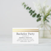 Chic Gold Foil Stripes Bachelor Party Ticket (Stehend Vorderseite)