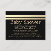 Chic Gold Foil Stripes, Black Baby Shooting Ticket (Vorderseite)
