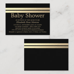 Chic Gold Foil Stripes, Black Baby Shooting Ticket
