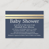 Chic Gold Foil Stripes, Blue Baby Shooting Ticket (Vorderseite)