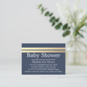 Chic Gold Foil Stripes, Blue Baby Shooting Ticket (Stehend Vorderseite)