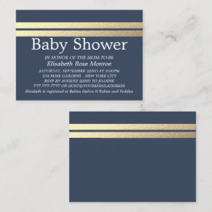 Chic Gold Foil Stripes, Blue Baby Shooting Ticket