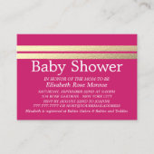 Chic Gold Foil Stripes, Pink Baby Shooting Ticket (Vorderseite)