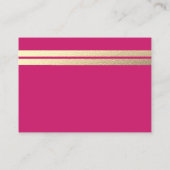 Chic Gold Foil Stripes, Pink Baby Shooting Ticket (Rückseite)