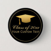 Chic Gold Foil Trendy Abschluss Class 20XX Button (Vorderseite)