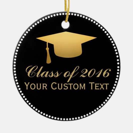 Chic Gold Foil Trendy Abschluss Class 20XX Keramikornament (Vorne)