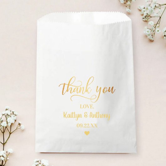 Chic Gold Foil Wedding Vielen Dank Geschenktütchen