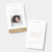 Chic Gold Foto Small Business oder Teacher ID Ausweis (Vorder- & Rückseite)