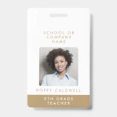 Chic Gold Foto Small Business oder Teacher ID Ausweis (Vorderseite)