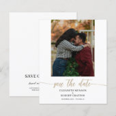 Chic Gold Foto Wedding Save the Date (Vorne/Hinten)