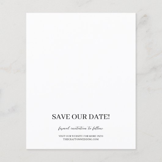 Chic Gold Foto Wedding Save the Date (Rückseite)