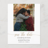 Chic Gold Foto Wedding Save the Date (Vorderseite)