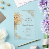 Chic Gold Frame Boho Blume Brautparty Acryleinladungen (In Situ (Hochzeit))