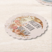 Chic Gold Frame Rosa Brautparty Untersetzer (angewinkelt)