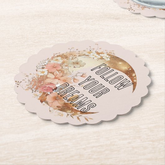 Chic Gold Frame Rosa Brautparty Untersetzer (angewinkelt)