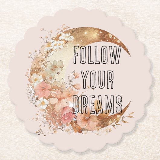 Chic Gold Frame Rosa Brautparty Untersetzer (Vorderseite)