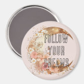 Chic Gold Frame Rosa Rosa Blues Magnet (Vorderseite/Rückseite)