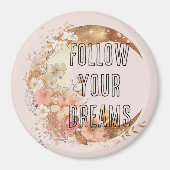 Chic Gold Frame Rosa Rosa Blues Magnet (Vorne)