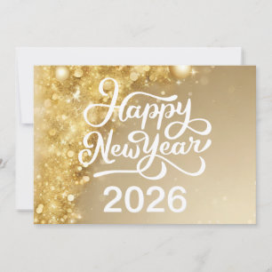Chic Gold Frohes Neues Jahr 2026 Unternehmen Feiertagskarte